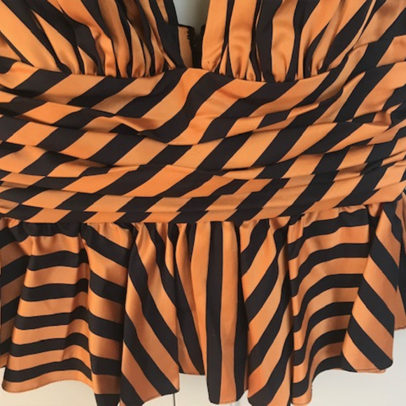 Caroline Constas Striped Sleeveless Peplum Top - Picture 2 of 6